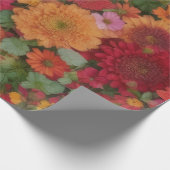 Papier Cadeau Fleurs mixtes colorées (Coin)