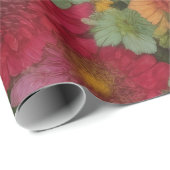 Papier Cadeau Fleurs mixtes colorées (Coin rond)