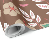 Papier Cadeau Fleurs motifs florales sans soudure, feuilles, pap (Coin rond)