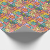 Papier Cadeau Fleurs Motifs Patchwork Polka Dot Stripe (Coin)