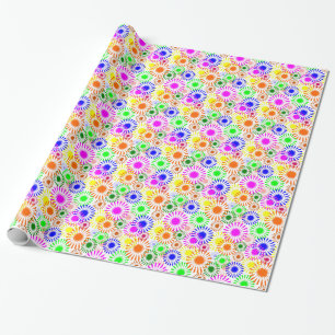 Papier Cadeau Fleurs multicolores