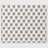 Papier Cadeau Fleurs - NavyBlue - TRANS - Fl8878 - 024 (Plat)