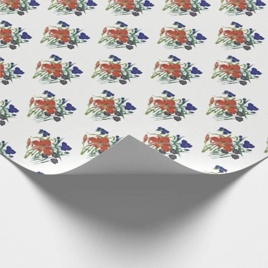 Papier Cadeau Fleurs - NavyBlue - TRANS - Fl8878 - 024 (Coin)