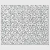Papier Cadeau Fleurs Noir & Blanc (Plat)