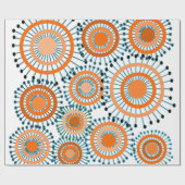 Papier Cadeau Fleurs orange (Plat)