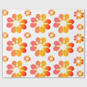 Papier Cadeau Fleurs orange (Plat)
