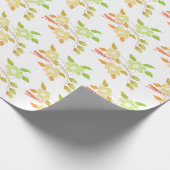 Papier Cadeau Fleurs orange et vert (Coin)