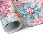 Papier Cadeau Fleurs Pastel (Coin rond)