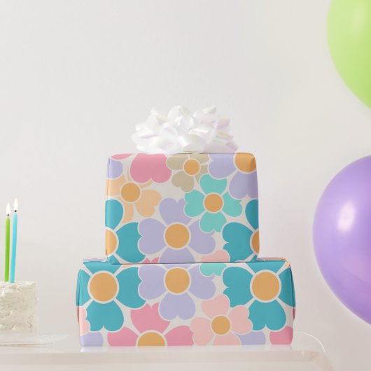Papier Cadeau Fleurs Pastel (Cadeaux de fête)