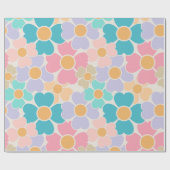 Papier Cadeau Fleurs Pastel (Plat)