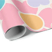 Papier Cadeau Fleurs Pastel (Coin rond)