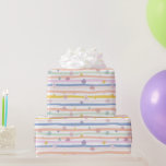 Papier Cadeau Fleurs Pastel Grandes Baby showers nuptiales Fille<br><div class="desc">Jolies couleurs pastel en rose,  jaune,  bleu,  vert avec rayures et fleurs sur ce papier d'emballage. Parfait pour les douches nuptiales,  les baby showers,  les anniversaires de filles et plus.</div>