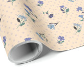 Papier cadeau Fleurs pastel Peachify (Coin rond)