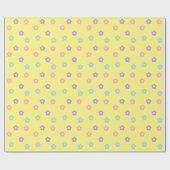 Papier Cadeau Fleurs pastel retro années 90 Y2k Jaune (Plat)