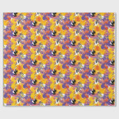 Papier Cadeau Fleurs peintes. (Plat)