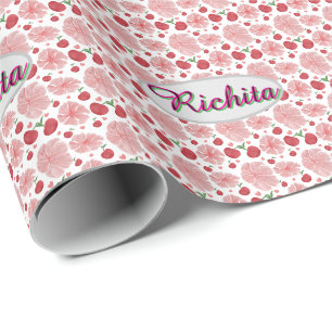 Papier Cadeau Fleurs personnalisées et aquarelles florales