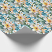 Papier Cadeau Fleurs Plumeria (Coin)