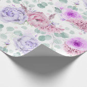 Papier Cadeau Fleurs pourpres Dusty Eucalyptus Feuille Botanique (Coin)