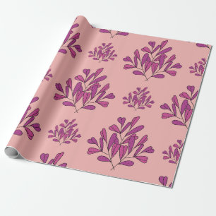 Papier Cadeau Fleurs pourpres sans couture vintage répétition ar