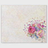 Papier Cadeau Fleurs printanières  (Plat)