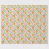 Papier Cadeau Fleurs printanières rétro (Plat)