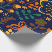 Papier Cadeau Fleurs Rétro Mignonnes Patter sans joint (Coin)