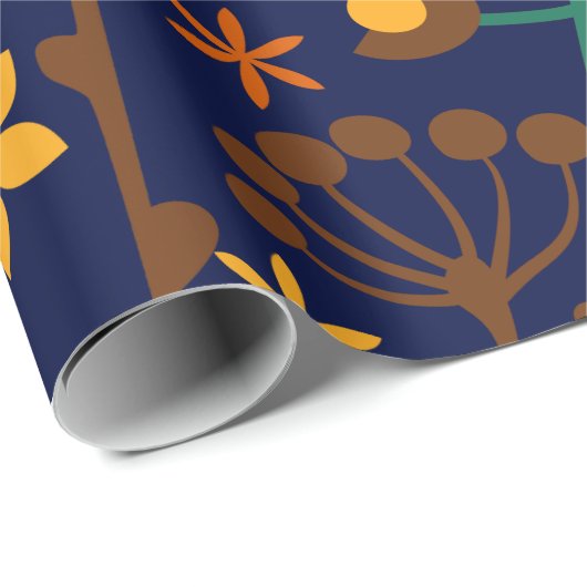 Papier Cadeau Fleurs Rétro Mignonnes Patter sans joint (Coin rond)