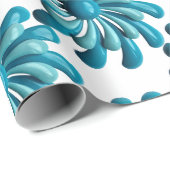 Papier Cadeau Fleurs rétro MOD - Jardin floral printemps été (Coin rond)