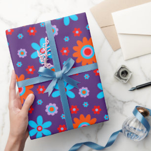 Papier Cadeau Fleurs Rétro Plaisir les années 70 Hippie Daisy Mo