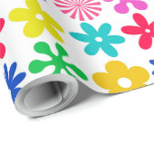 Papier Cadeau FLEURS RÉTRO super (Coin rond)