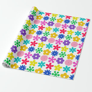 Papier Cadeau FLEURS RÉTRO super