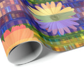 Papier Cadeau Fleurs rétro sur les étagères Anniversaire (Coin rond)