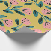 Papier Cadeau Fleurs rose et or (Coin)