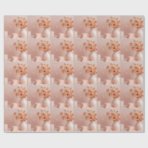 Papier cadeau Fleurs Rose Pâle