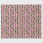 Papier Cadeau Fleurs roses (Plat)