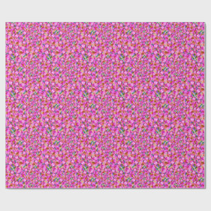 Papier Cadeau Fleurs roses cousues Abstraites
