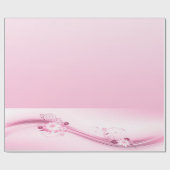 Papier Cadeau Fleurs roses dans les vagues (Plat)