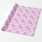 Papier Cadeau Fleurs roses délicates à l'aquarelle (Déroulé)