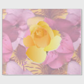 Papier Cadeau Fleurs roses douces Papier à enveloppement rose ja (Plat)