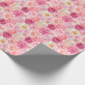 Papier Cadeau Fleurs roses et blanches pour son anniversaire et  (Coin)