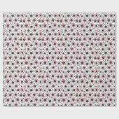 Papier Cadeau Fleurs roses et dessin feuille (Plat)