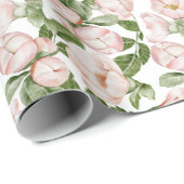 Papier Cadeau Fleurs roses et vertes pour son anniversaire et ma (Coin rond)