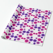 Fleurs roses et violettes symétriques mini florale