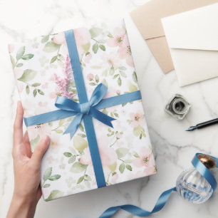 Papier Cadeau Fleurs Roses Jolies Anniversaire