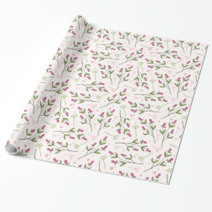 Papier Cadeau Fleurs roses mignonnes Motif
