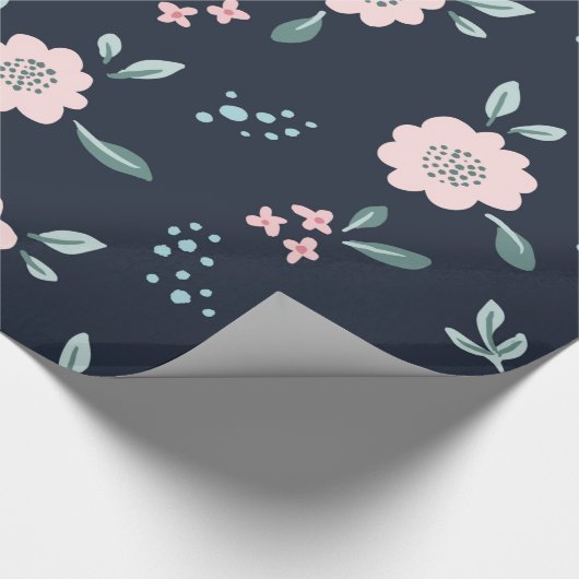Papier Cadeau Fleurs roses mignonnes sur design arrière - plan m (Coin)