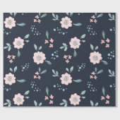 Papier Cadeau Fleurs roses mignonnes sur design arrière - plan m (Plat)