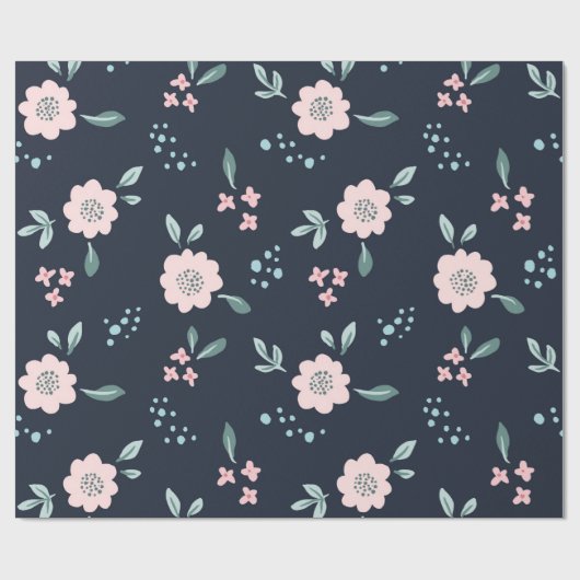 Papier Cadeau Fleurs roses mignonnes sur design arrière - plan m (Plat)