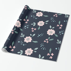 Papier Cadeau Fleurs roses mignonnes sur design arrière - plan m
