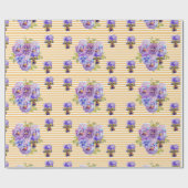 Papier Cadeau Fleurs roses Pansy art floral Aquarelle (Plat)